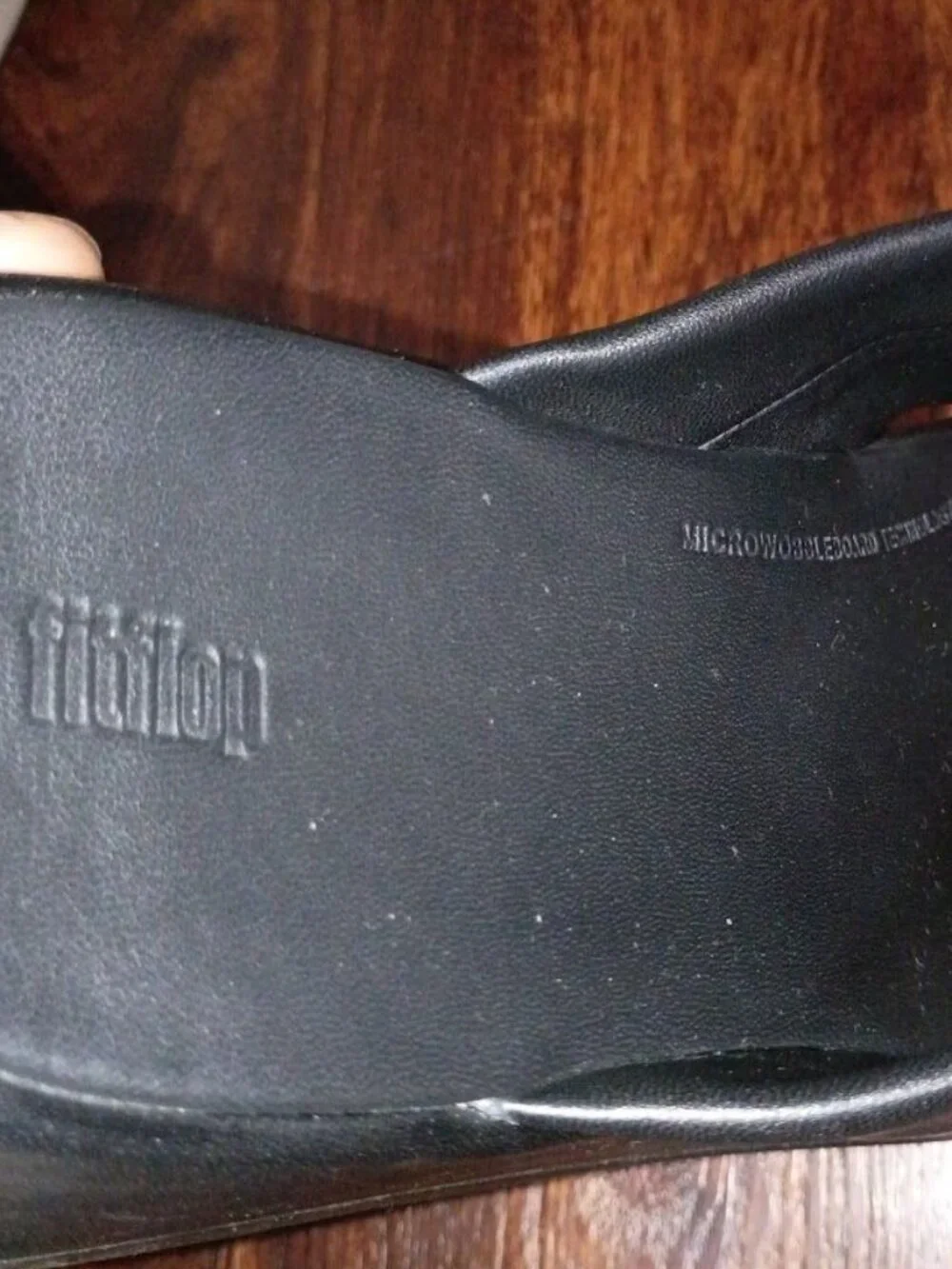 FitFlop Womens Lulu Toe Post Sandals Size 10 Black Leather Comfort - Picture 8 of 8